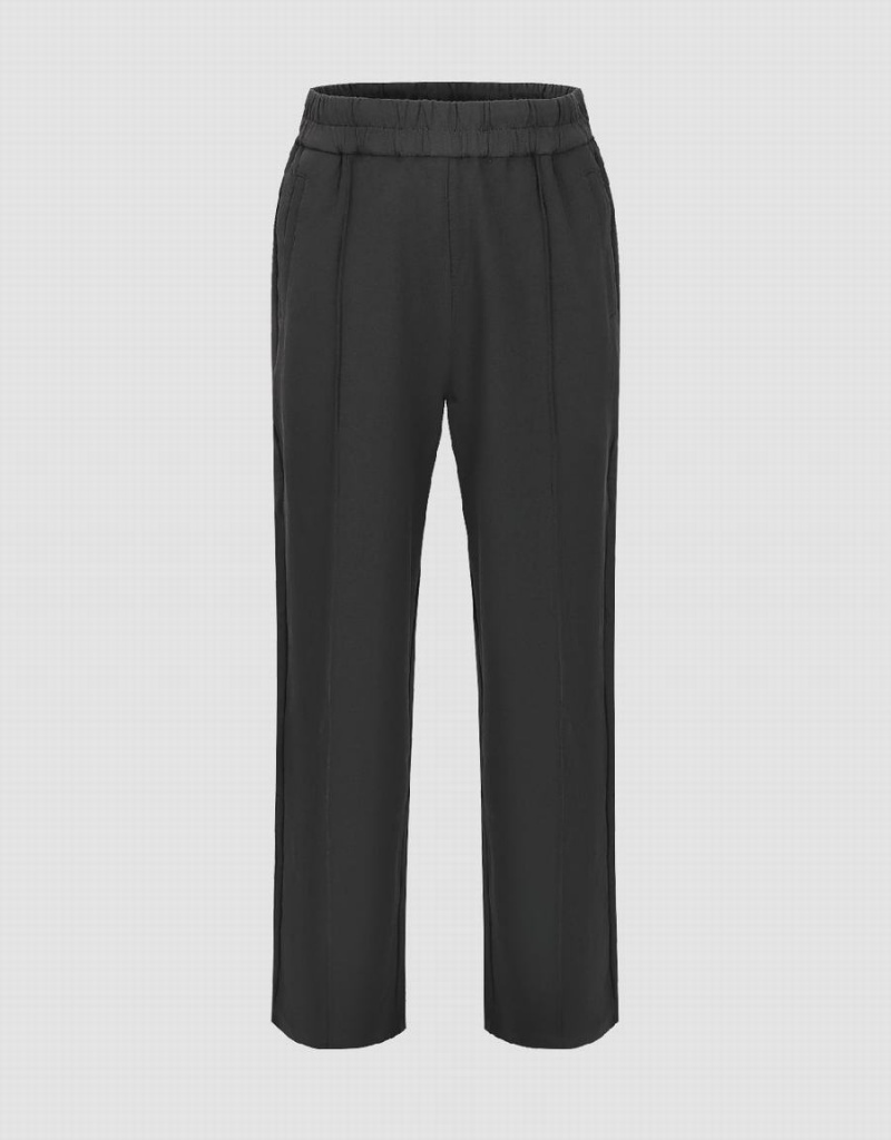 Pantalon Urban Revivo Elastic Taille Tricoté Droit Homme Grise | REV8460LB