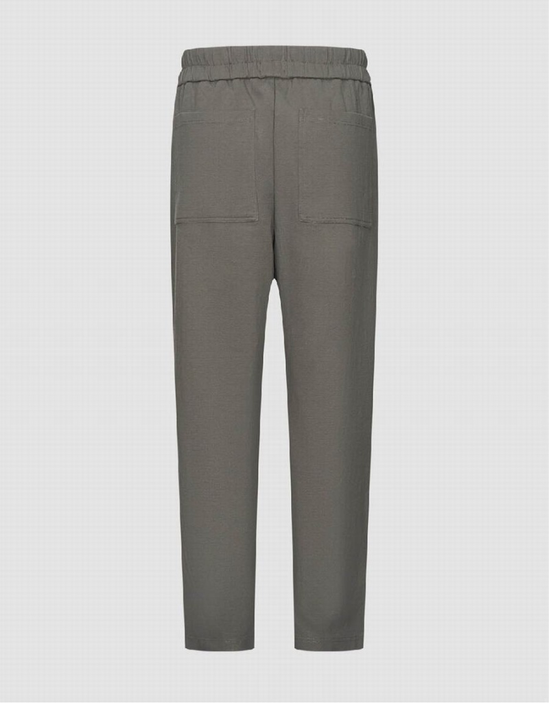 Pantalon Urban Revivo Elastic Taille Tricoté Droit Homme Grise | BIG878KR