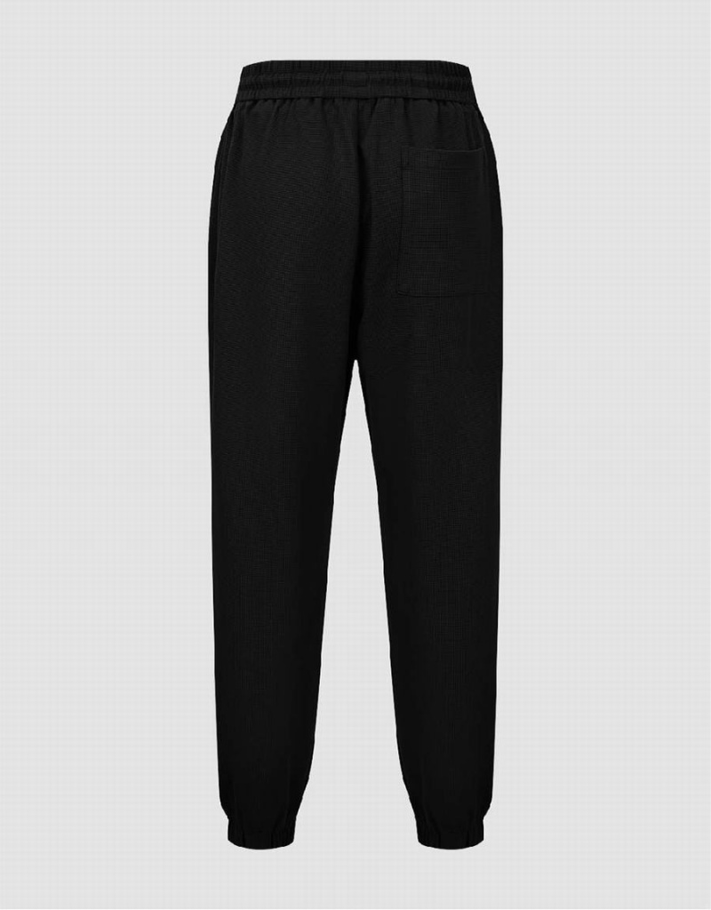 Pantalon Urban Revivo Elastic Taille Tricoté Jogger Homme Noir | SGX2253RV