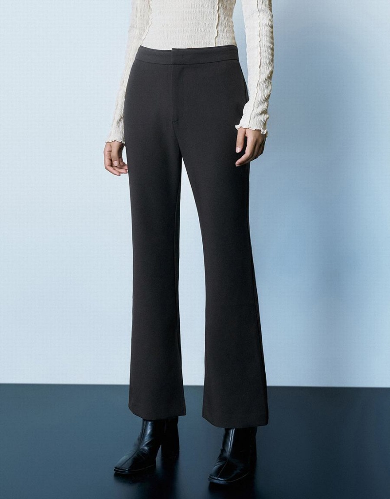 Pantalon Urban Revivo Flare Femme Grise Foncé | VBO8026ZN
