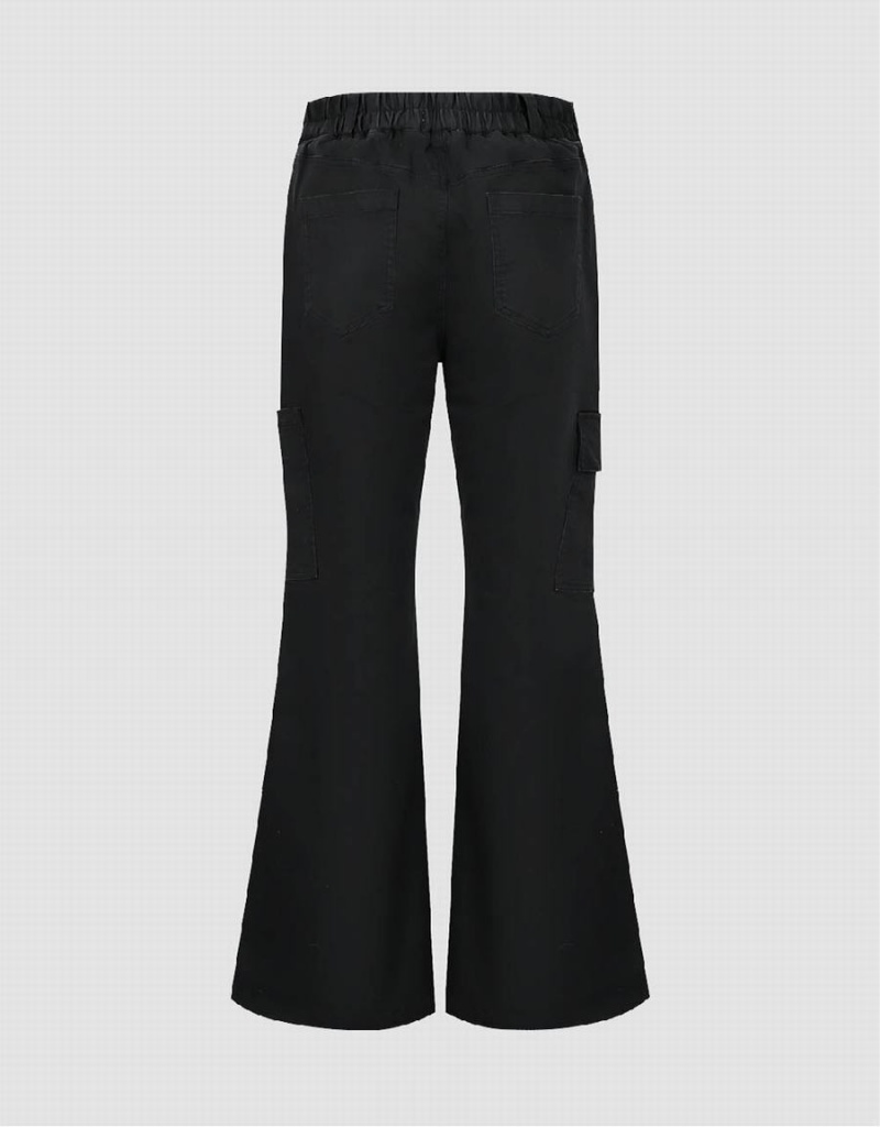 Pantalon Urban Revivo Flare Femme Noir | EBW132FC