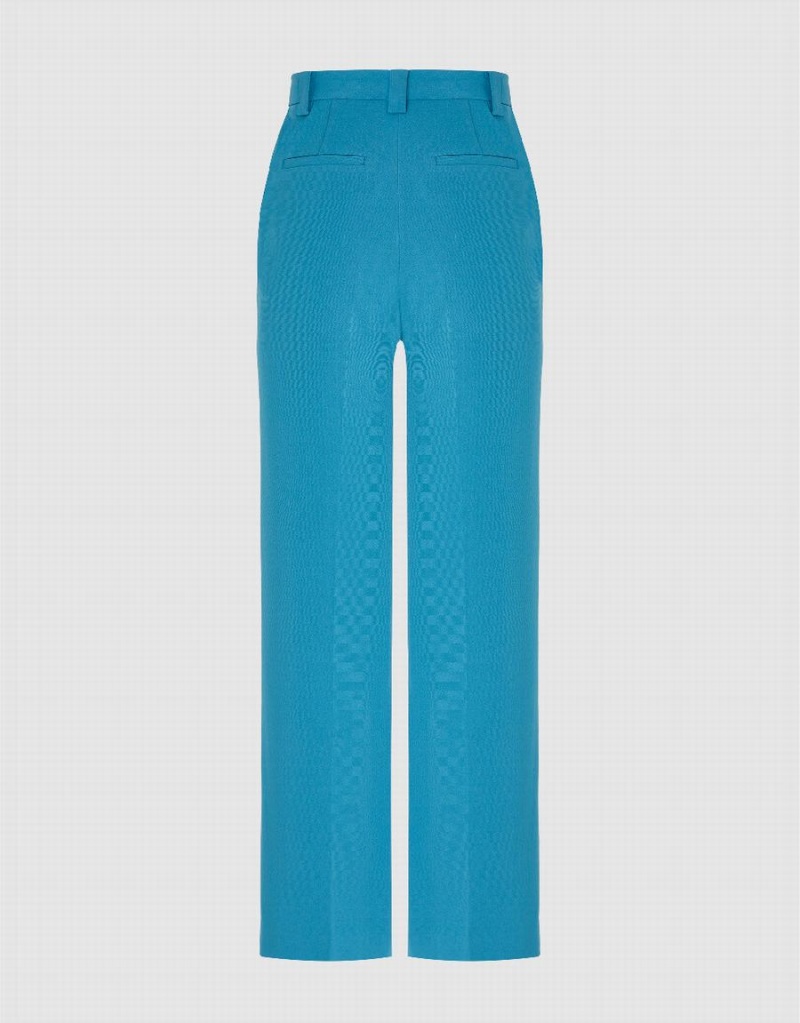 Pantalon Urban Revivo Larges-Leg Femme Bleu | NWM6189YC