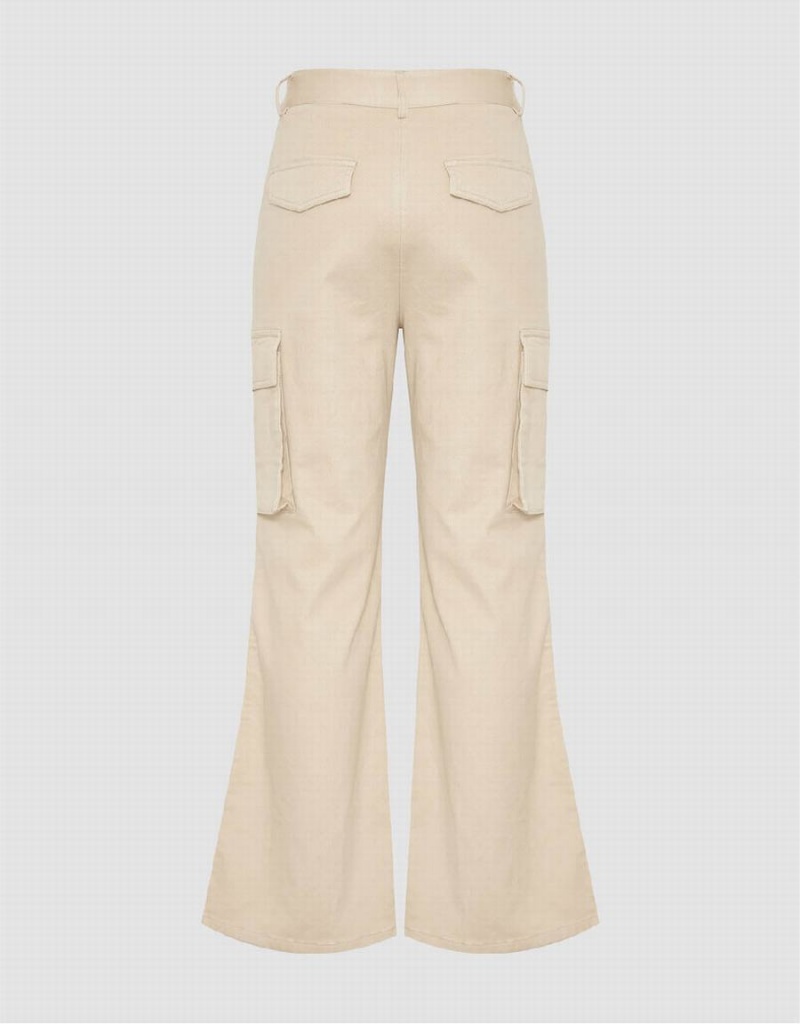 Pantalon Urban Revivo Larges-Leg Femme Kaki | DTY529XW