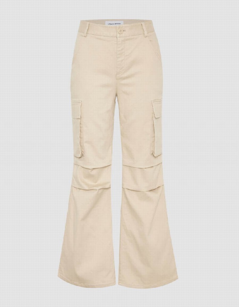 Pantalon Urban Revivo Larges-Leg Femme Kaki | DTY529XW