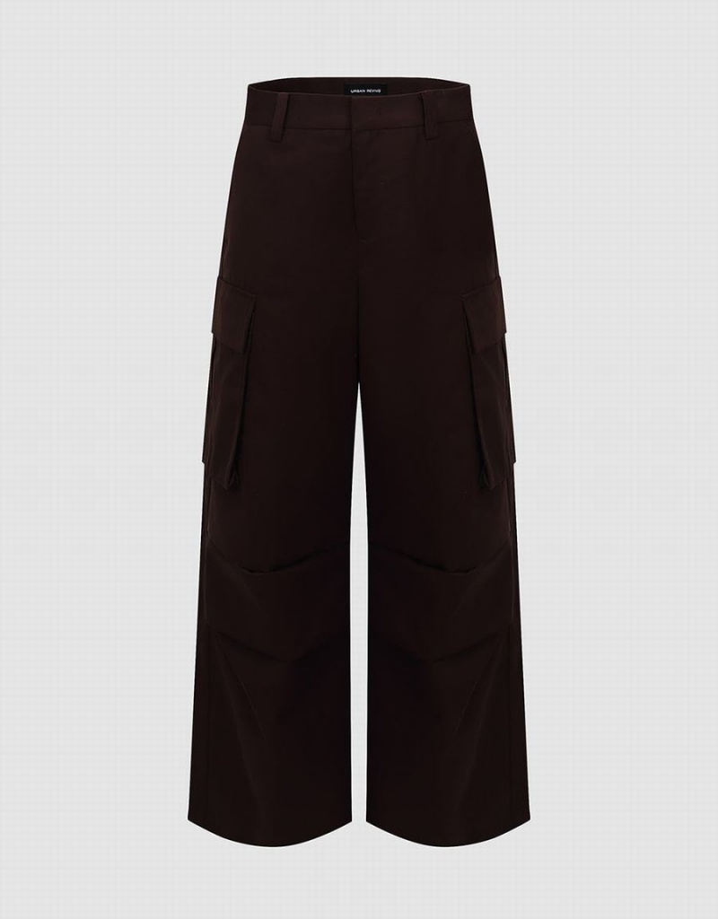 Pantalon Urban Revivo Larges-Leg Femme Marron | LAG6463LP