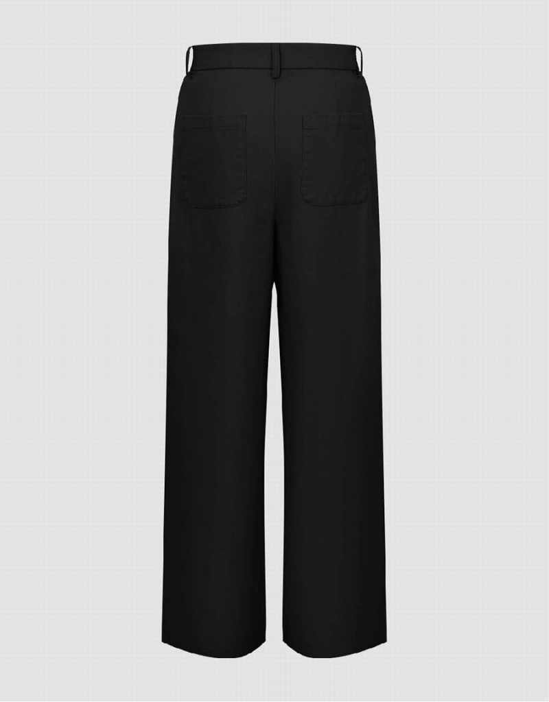 Pantalon Urban Revivo Larges-Leg Femme Noir | DVJ193JC