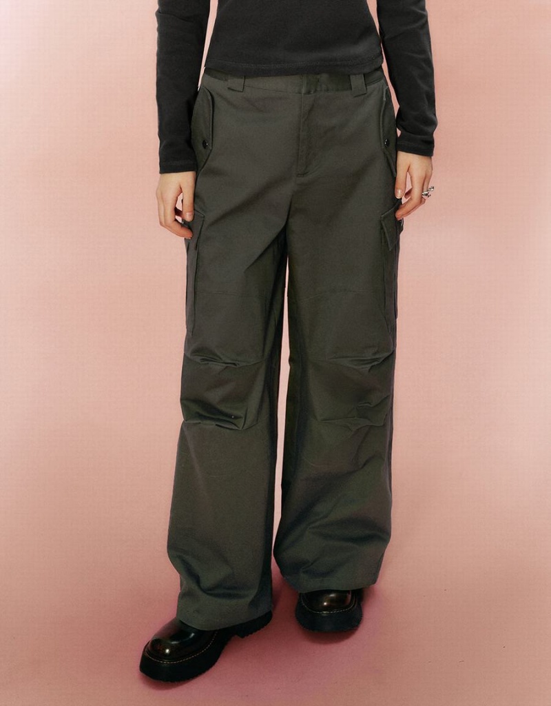 Pantalon Urban Revivo Larges-Leg Femme Vert | YIL278TD
