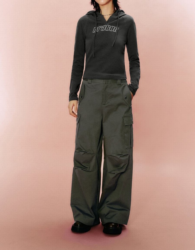 Pantalon Urban Revivo Larges-Leg Femme Vert | YIL278TD
