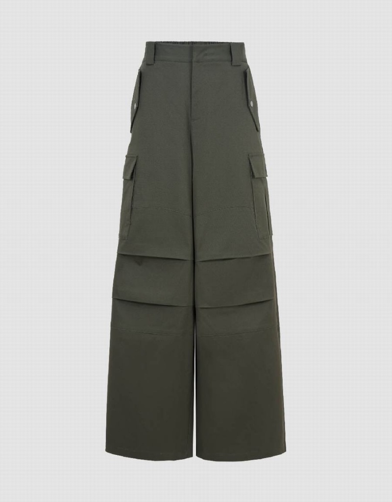 Pantalon Urban Revivo Larges-Leg Femme Vert | YIL278TD