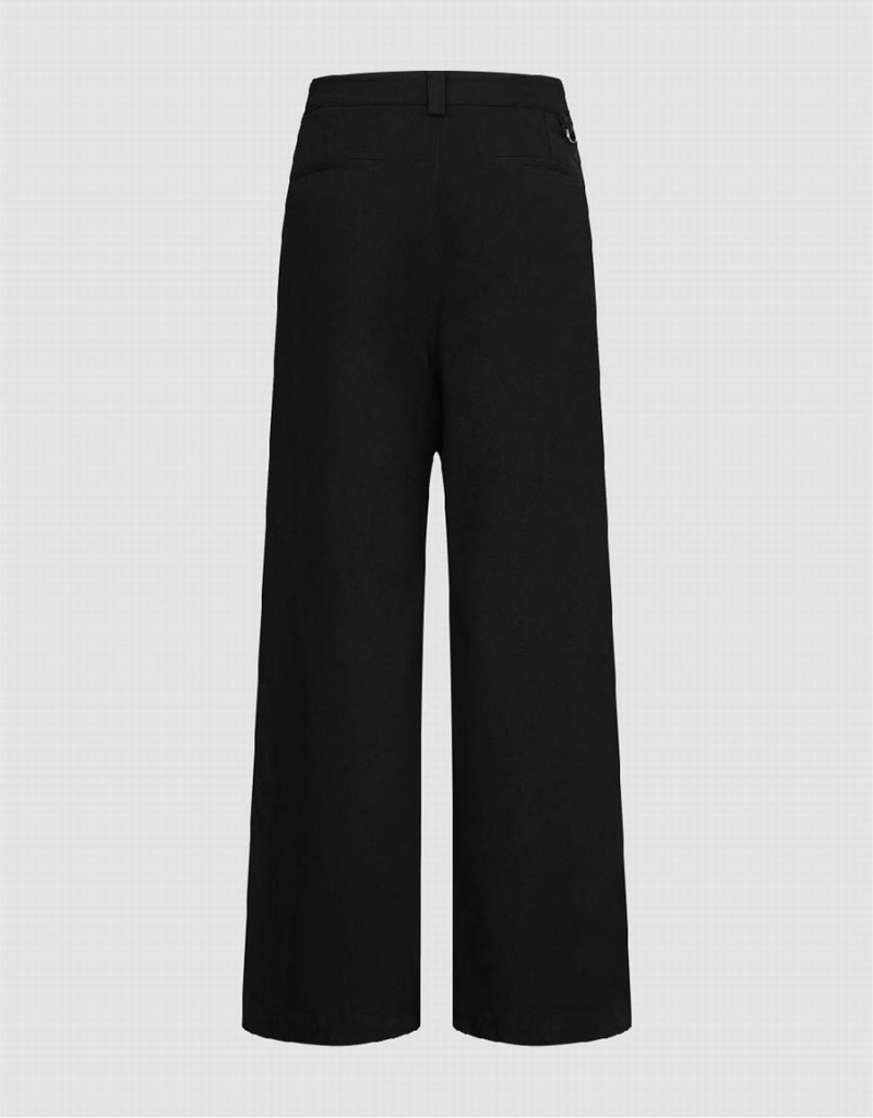 Pantalon Urban Revivo Larges-Leg Homme Noir | VYX6676LY