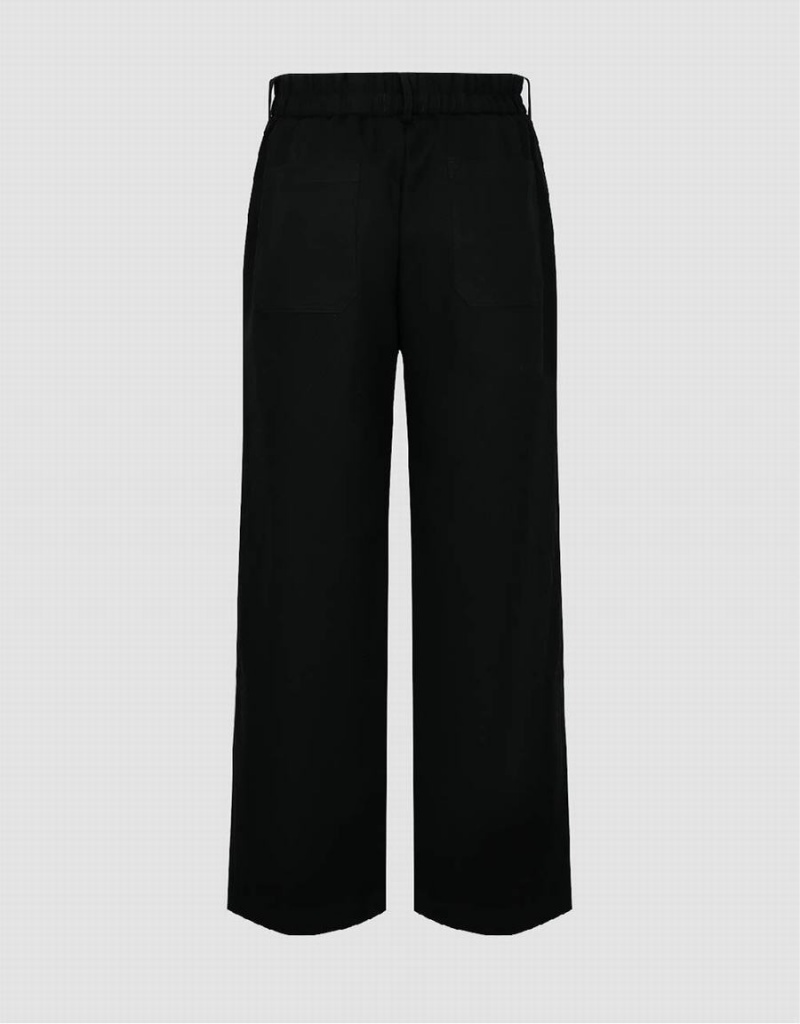 Pantalon Urban Revivo Larges-Leg Homme Noir | CCY7068XW