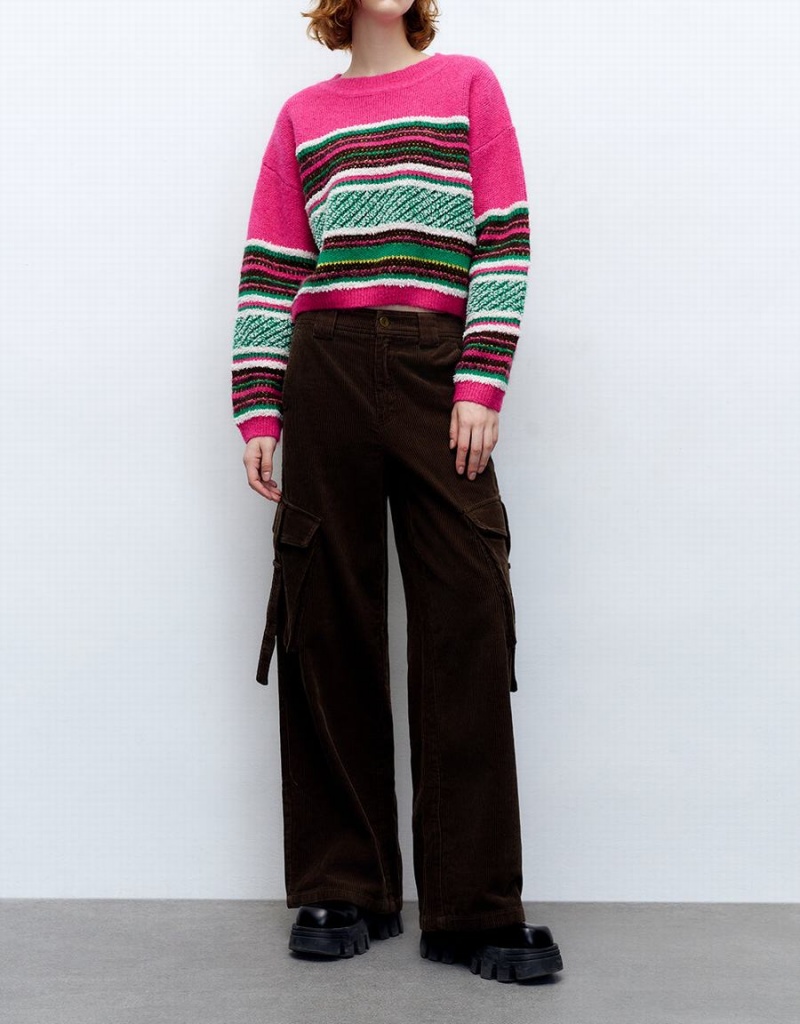 Pantalon Urban Revivo Larges-Leg With Pockets Femme Vert | GQW213DP