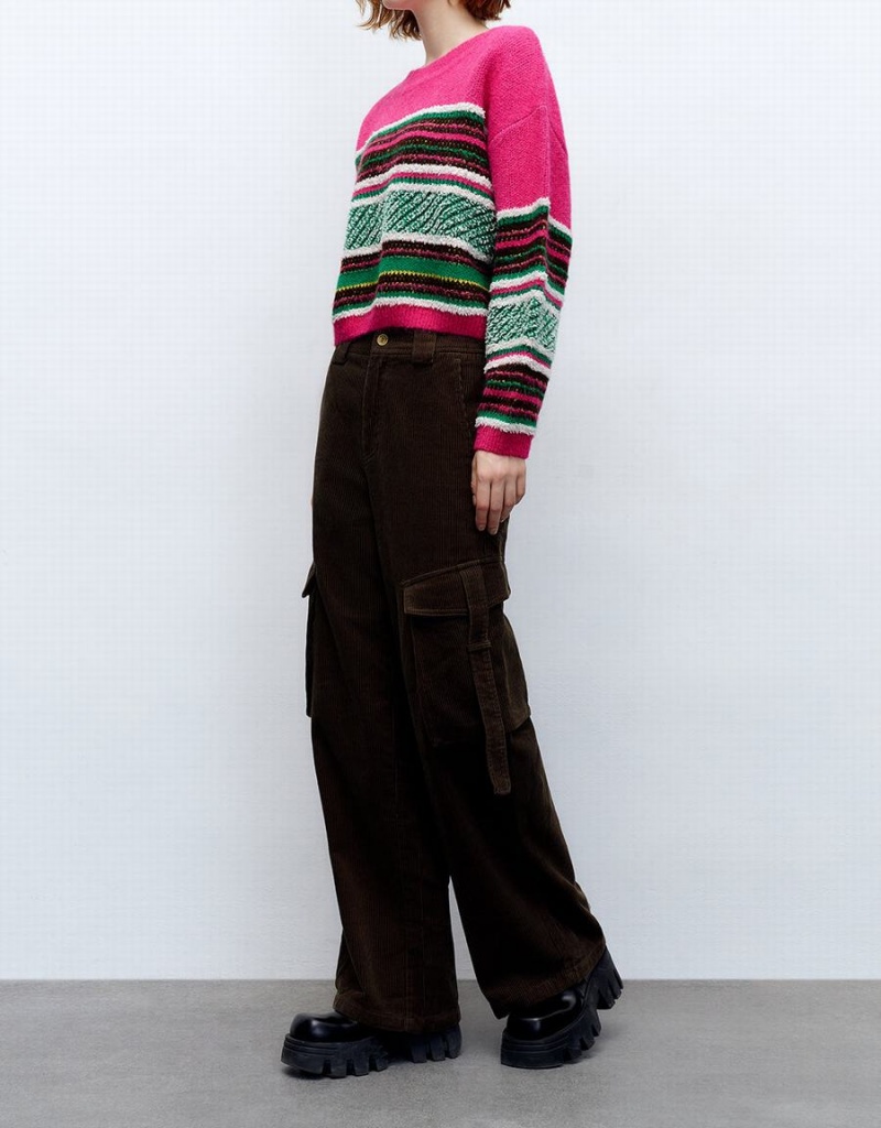 Pantalon Urban Revivo Larges-Leg With Pockets Femme Vert | GQW213DP
