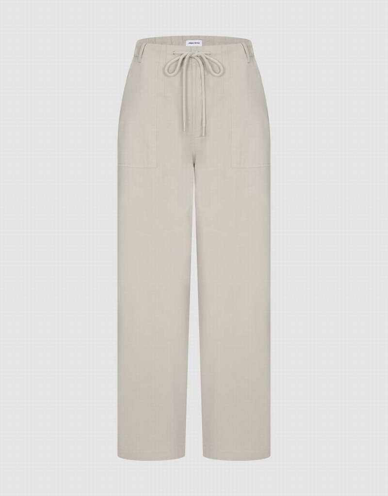 Pantalon Urban Revivo Larges-Leg With Rope Femme Blanche | SWB4975GH