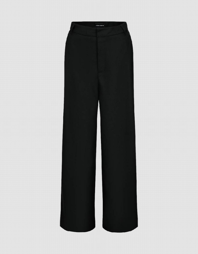 Pantalon Urban Revivo Loose Droit Femme Noir | GHC74100RM