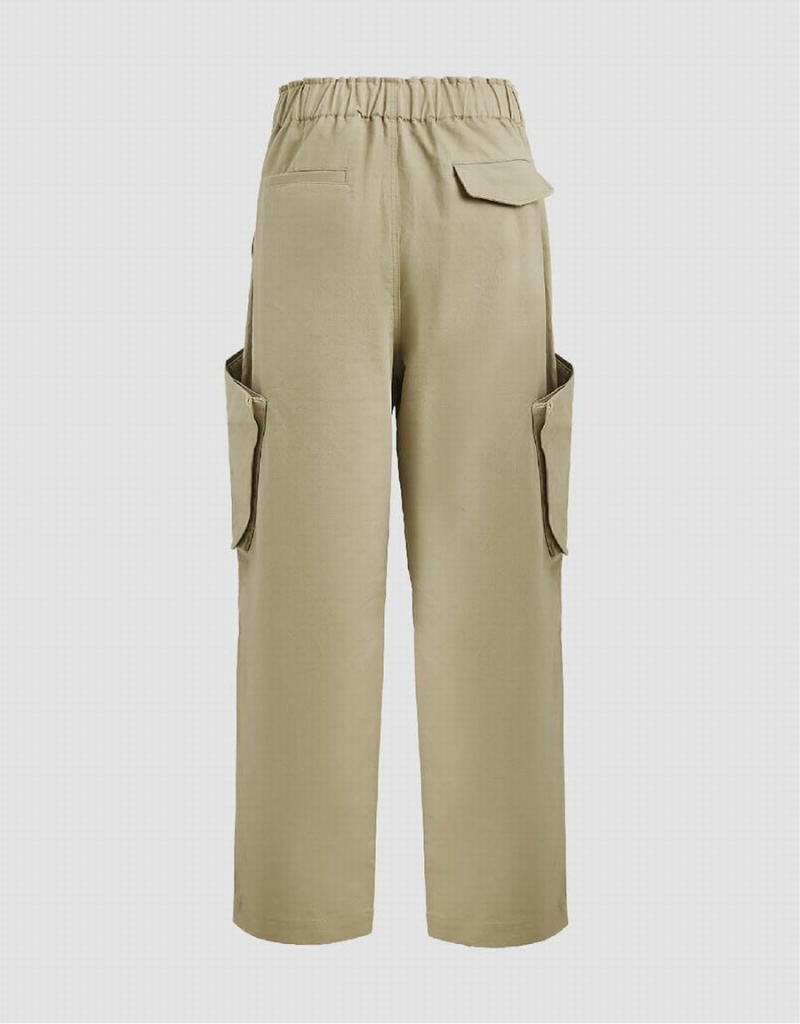 Pantalon Urban Revivo Loose Droit Homme Kaki | TUK3614DX