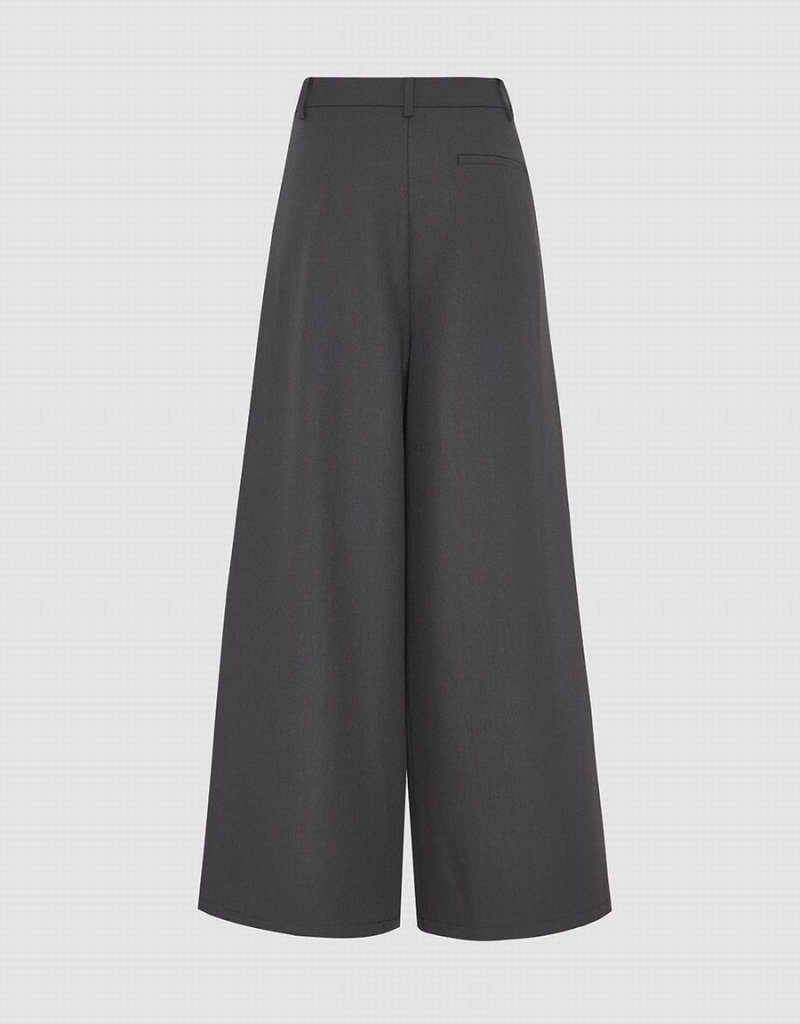 Pantalon Urban Revivo Loose Larges-Leg Femme Grise | LEV3540LF