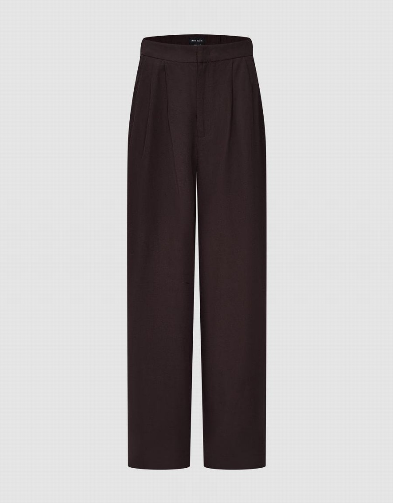 Pantalon Urban Revivo Loose Larges-Leg Femme Marron | NMI688NM