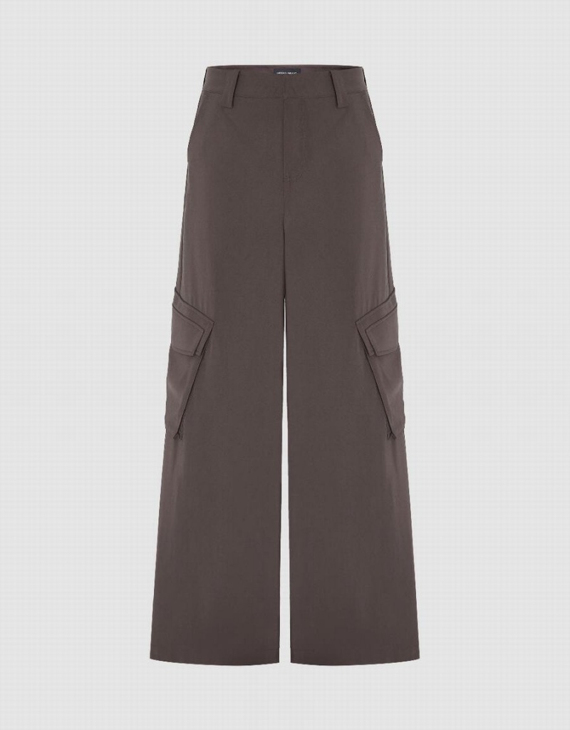 Pantalon Urban Revivo Multi-Pocket Larges-Leg Femme Marron | BVS161RF