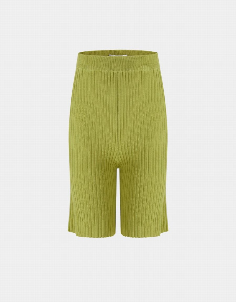 Pantalon Urban Revivo Nervuré Knit Femme Vert | QGH10060QF