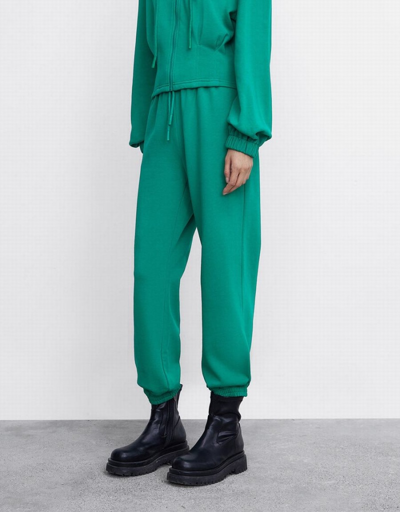 Pantalon Urban Revivo Plain Drawstring Taille Joggers Femme Vert | HLZ824IF