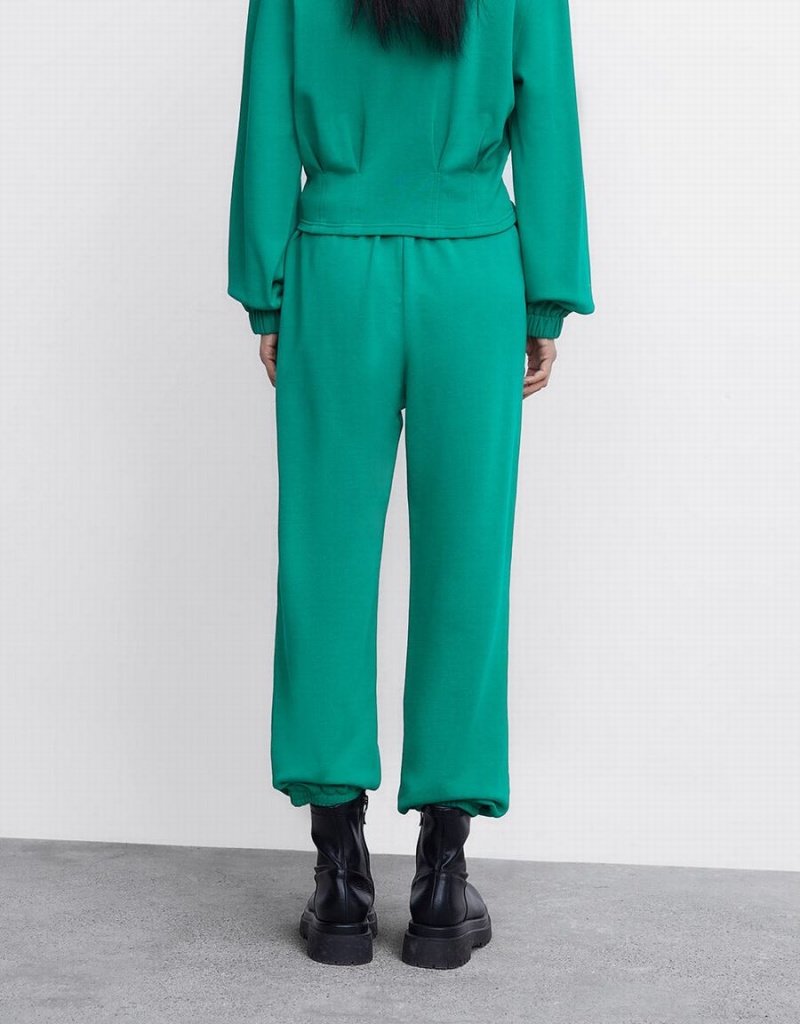Pantalon Urban Revivo Plain Drawstring Taille Joggers Femme Vert | HLZ824IF