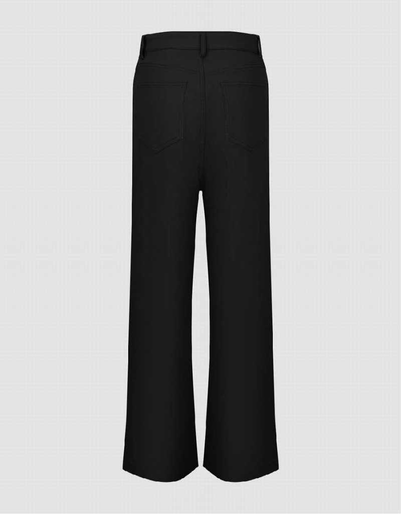 Pantalon Urban Revivo Regular Flare Femme Noir | CJH6372WM