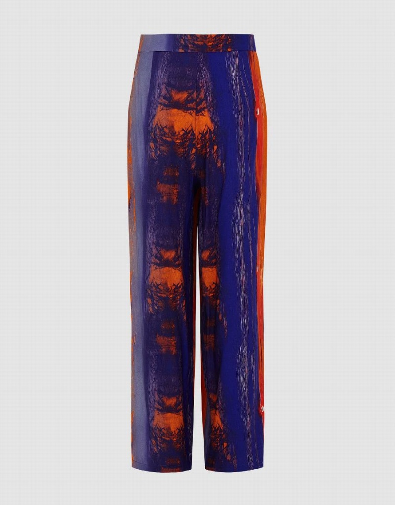 Pantalon Urban Revivo Sunset Printed Larges-Leg Femme Multicolore | YPY1982MS