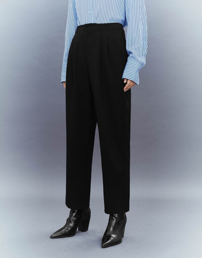 Pantalon Urban Revivo Tailored Carrot Fit Femme Noir | PCN8671UO