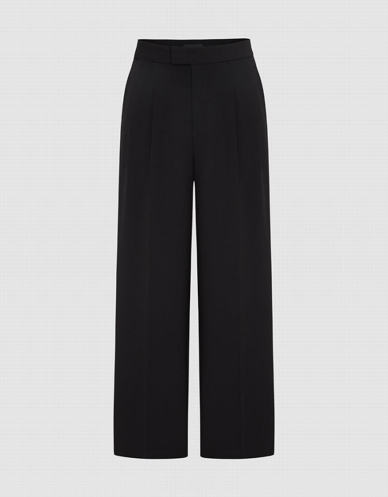 Pantalon Urban Revivo Tailored Droit Femme Noir | JIE7899CY