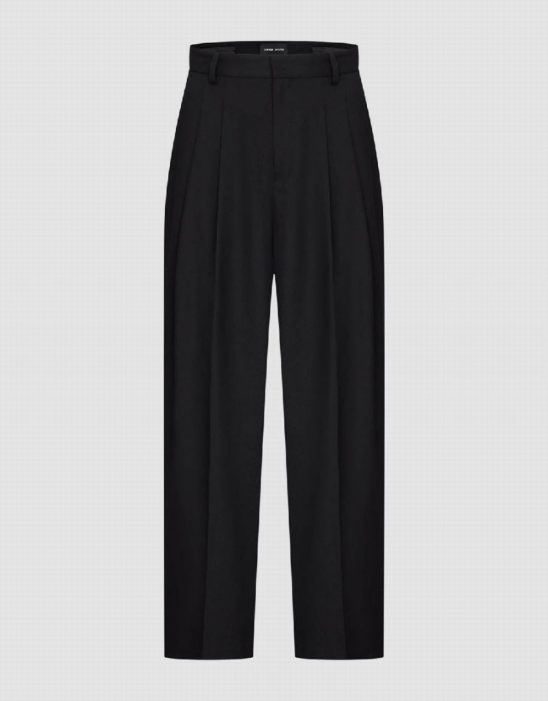 Pantalon Urban Revivo Tailored Larges-Leg Femme Noir | YGZ953JI