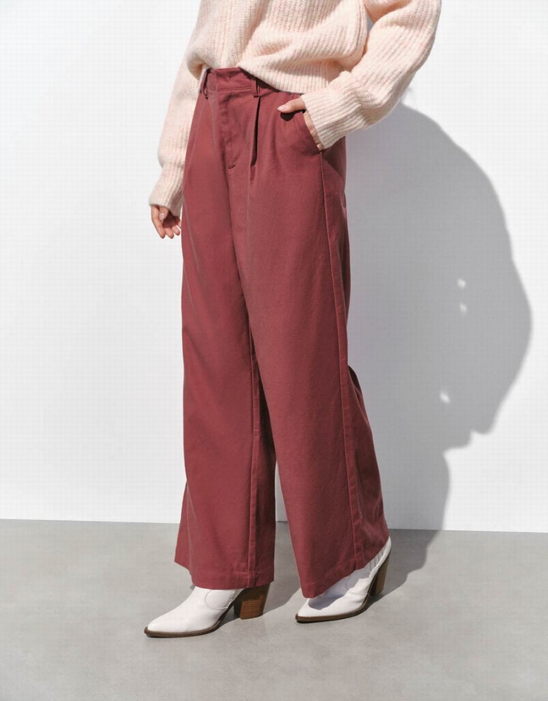 Pantalon Urban Revivo Tailored Larges-Leg Femme Marron | QEA6941IJ