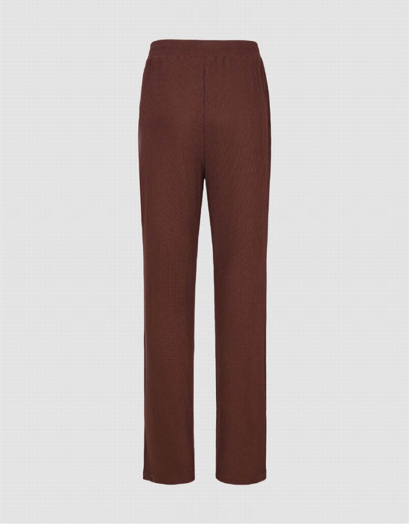 Pantalon Urban Revivo Thin Tricoté Larges-Leg Femme Noir | TWZ1883RX