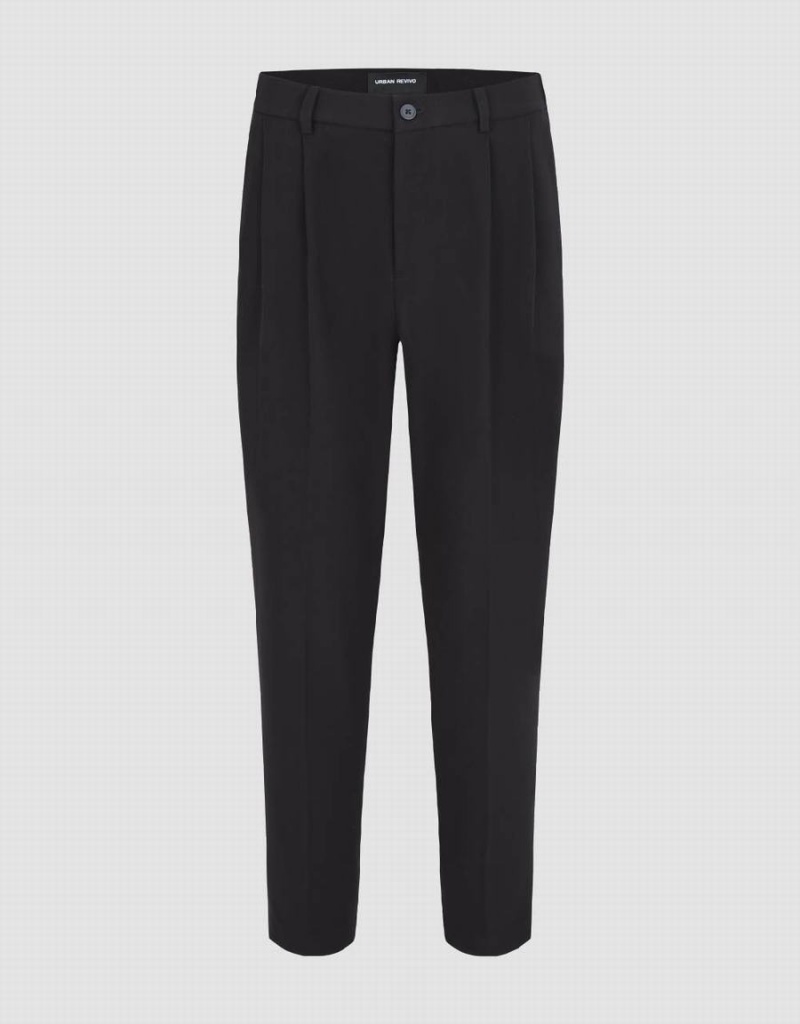 Pantalon Urban Revivo Tricoté Carrot Fit Homme Noir | SBZ52IO