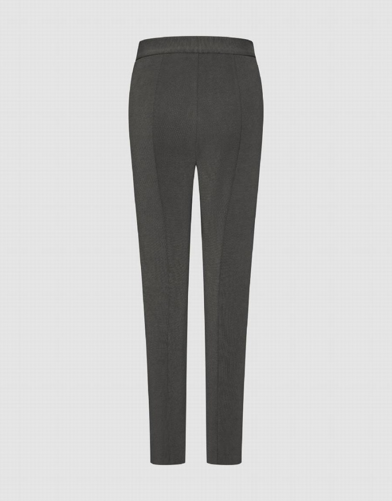 Pantalon Urban Revivo Tricoté Droit Femme Grise Foncé | ZOQ3655SZ