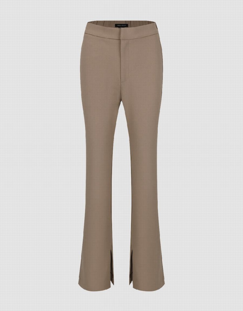 Pantalon Urban Revivo Tricoté Flare Femme Kaki | AEU194DP