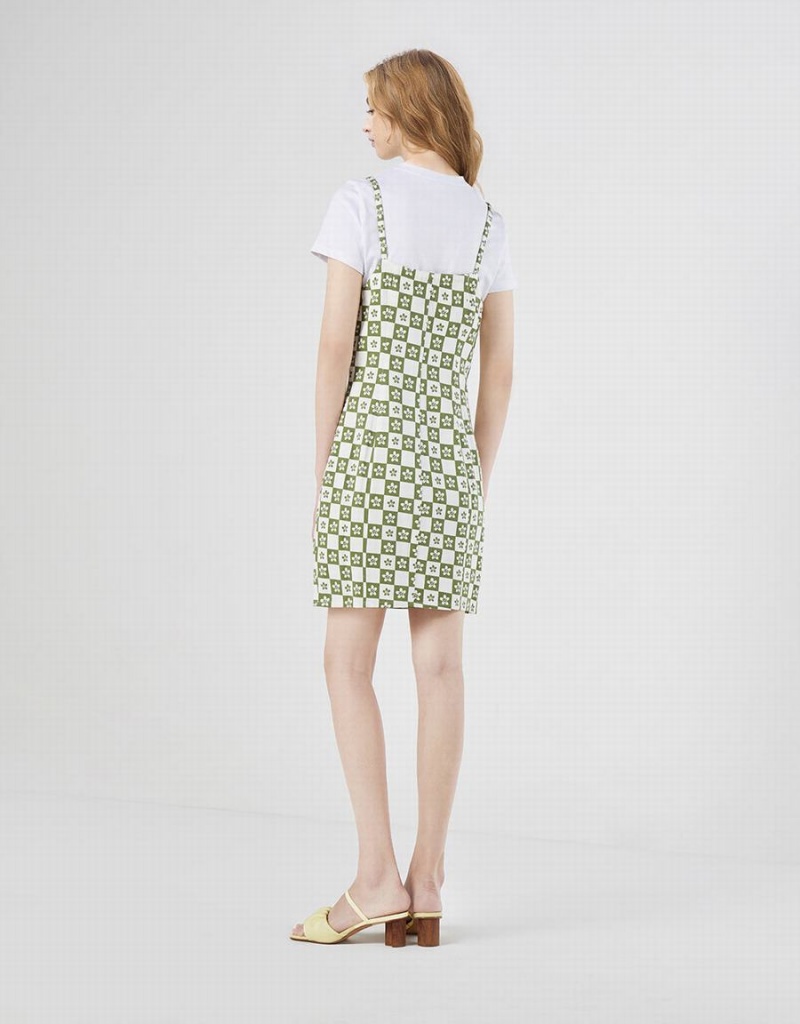 Peignoir Urban Revivo 2 In 1 Checkered Floral Denim Femme Vert | TAL7133ME