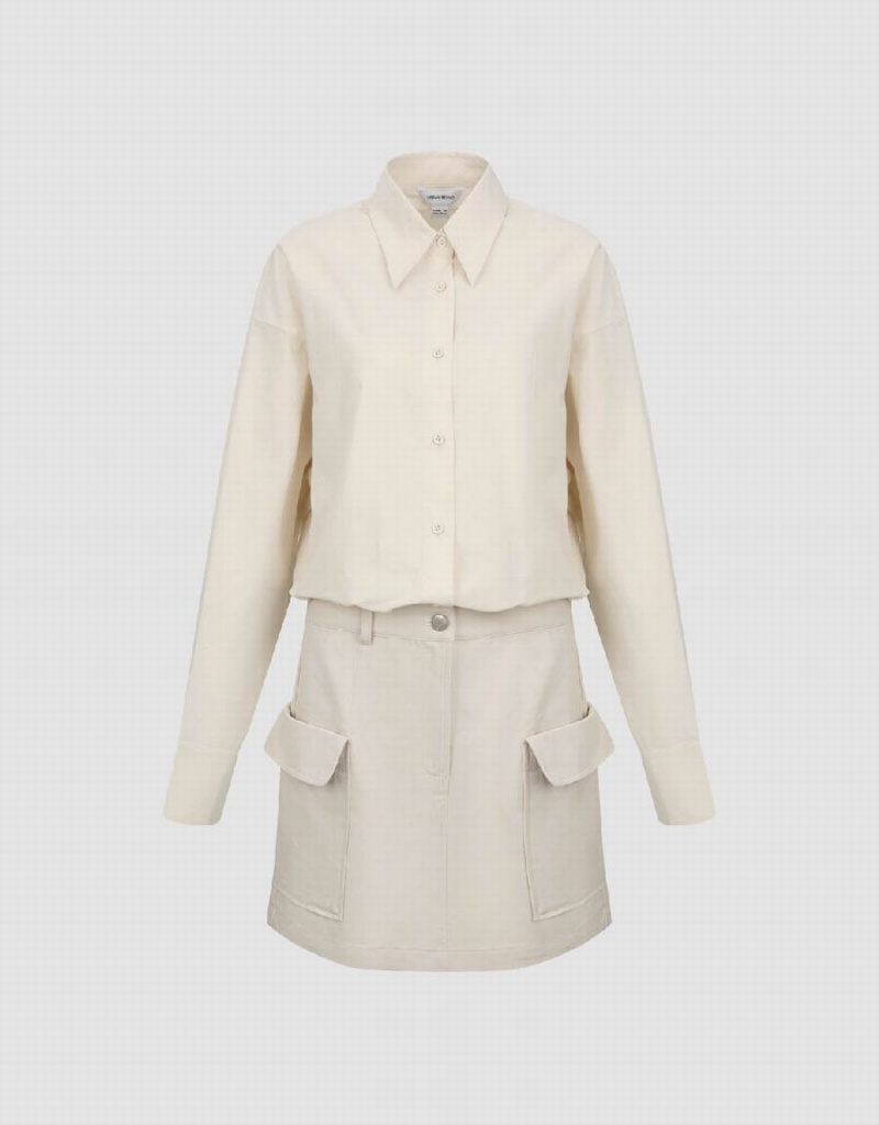 Peignoir Urban Revivo 2 In 1 Droit Femme Blanche | RJR3137JZ
