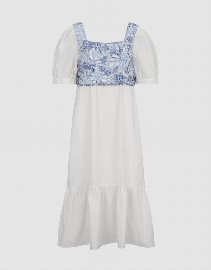 Peignoir Urban Revivo 2 In 1 Tricoté Femme Bleu Blanche | QVU7089NV