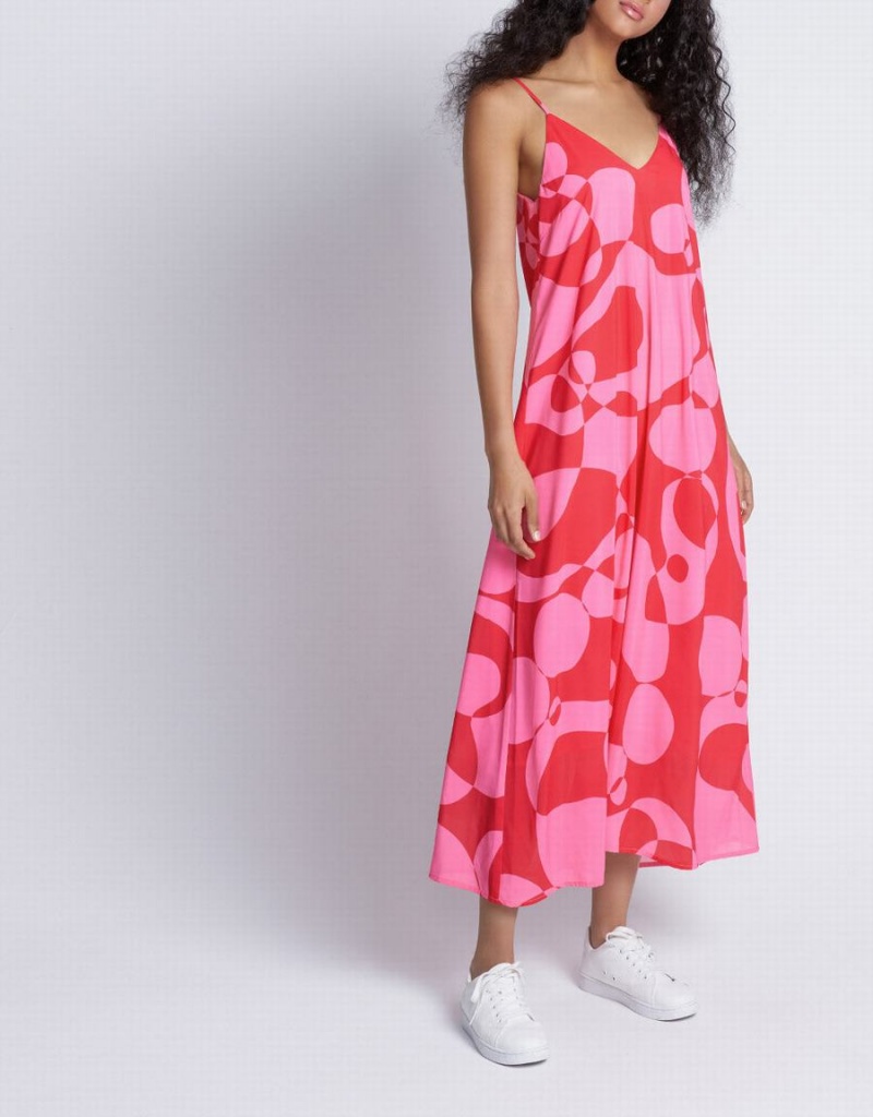 Peignoir Urban Revivo Abstract Print Cami Femme Rouge | DVF6226FC