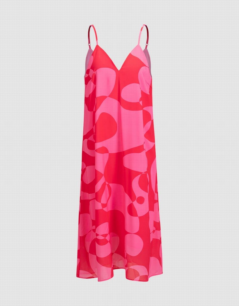 Peignoir Urban Revivo Abstract Print Cami Femme Rouge | DVF6226FC