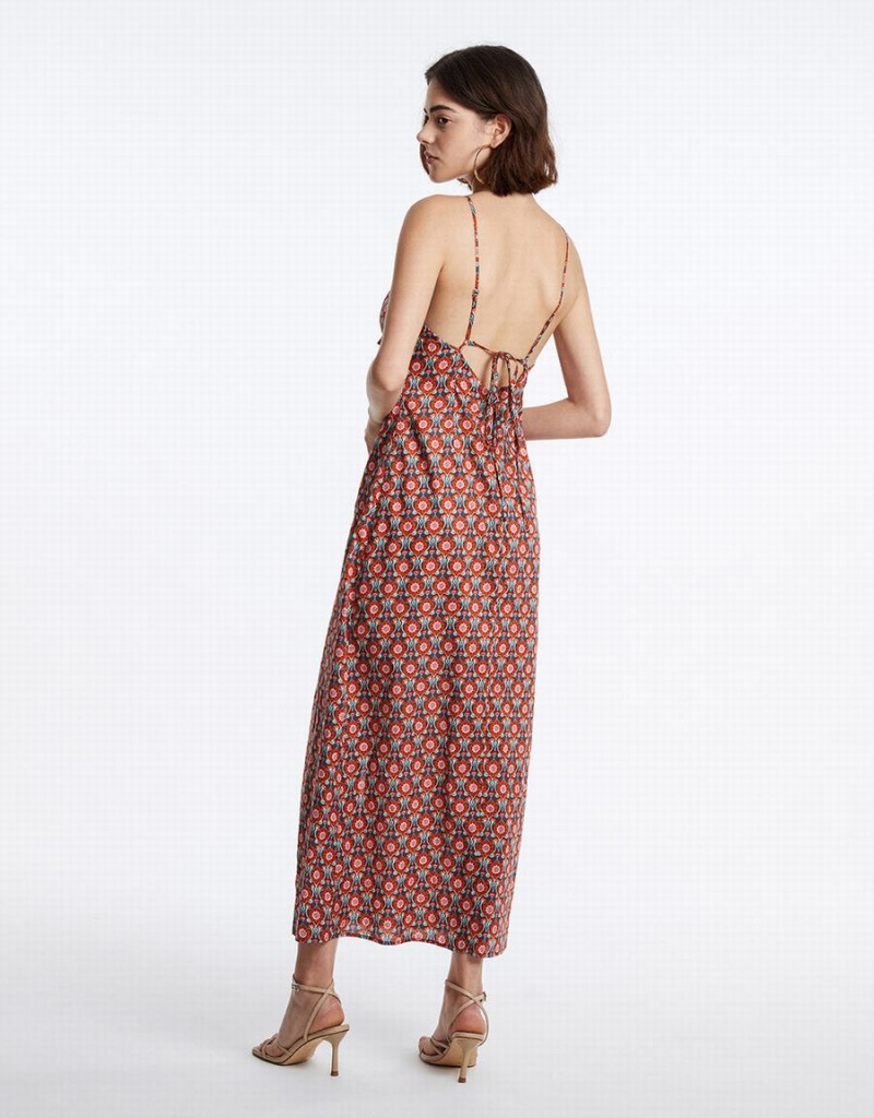 Peignoir Urban Revivo Allover Print Cut Out Cami Femme Rouge | BGA1968HN