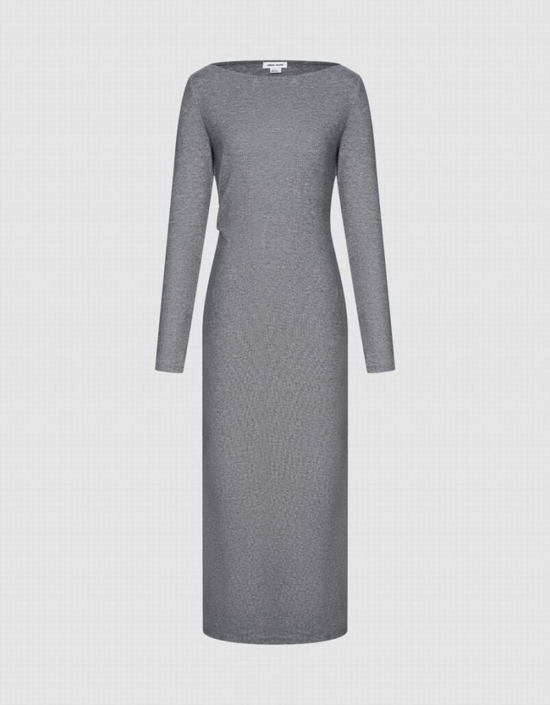 Peignoir Urban Revivo Bateau Neck Droit Femme Grise | MHY3347QO
