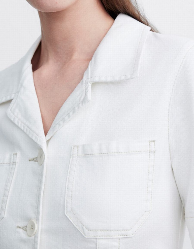 Peignoir Urban Revivo Button Front Denim Femme Blanche | UKH888HV