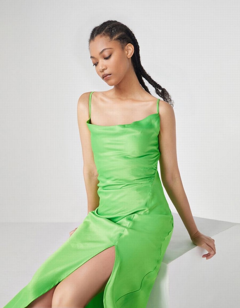 Peignoir Urban Revivo Cowl Neck Split Hem Cami Femme Vert | KEJ7793PN