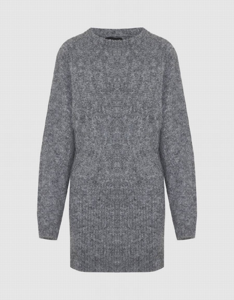 Peignoir Urban Revivo Crew Neck Droit Femme Grise | DIG5669DO