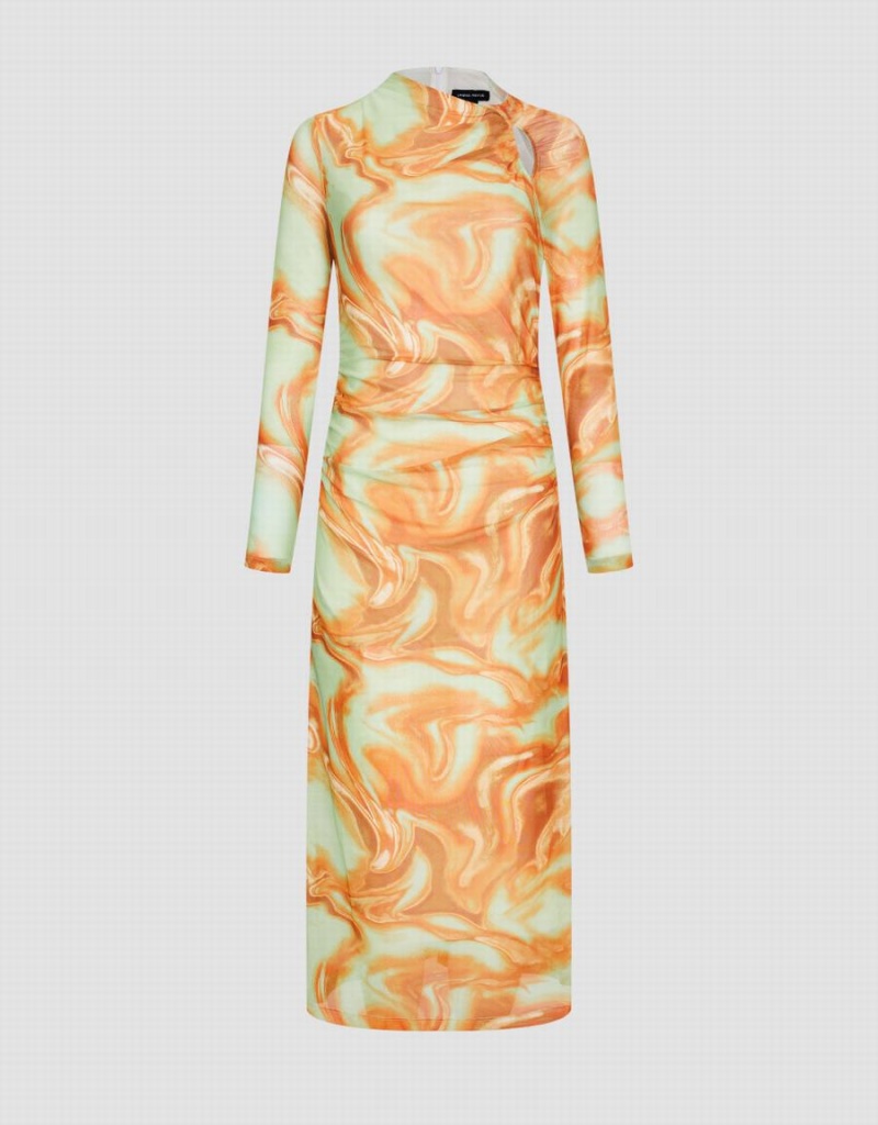 Peignoir Urban Revivo Crew Neck Skater Femme Orange | LPN7533BN