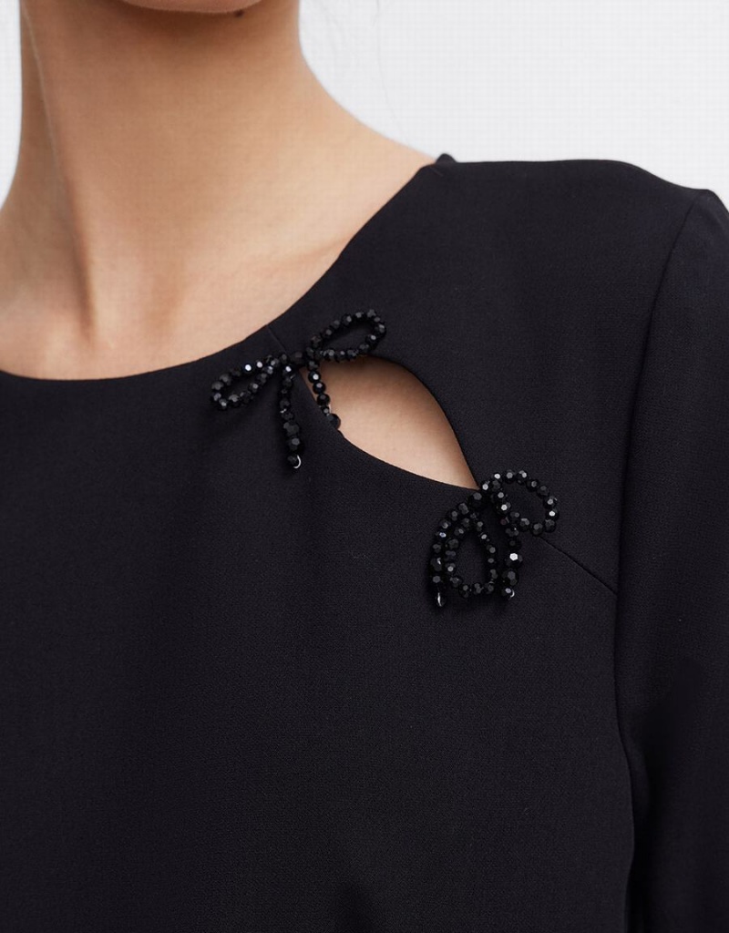 Peignoir Urban Revivo Cut Out Bow Detail Skater Femme Noir | TRE2394WR