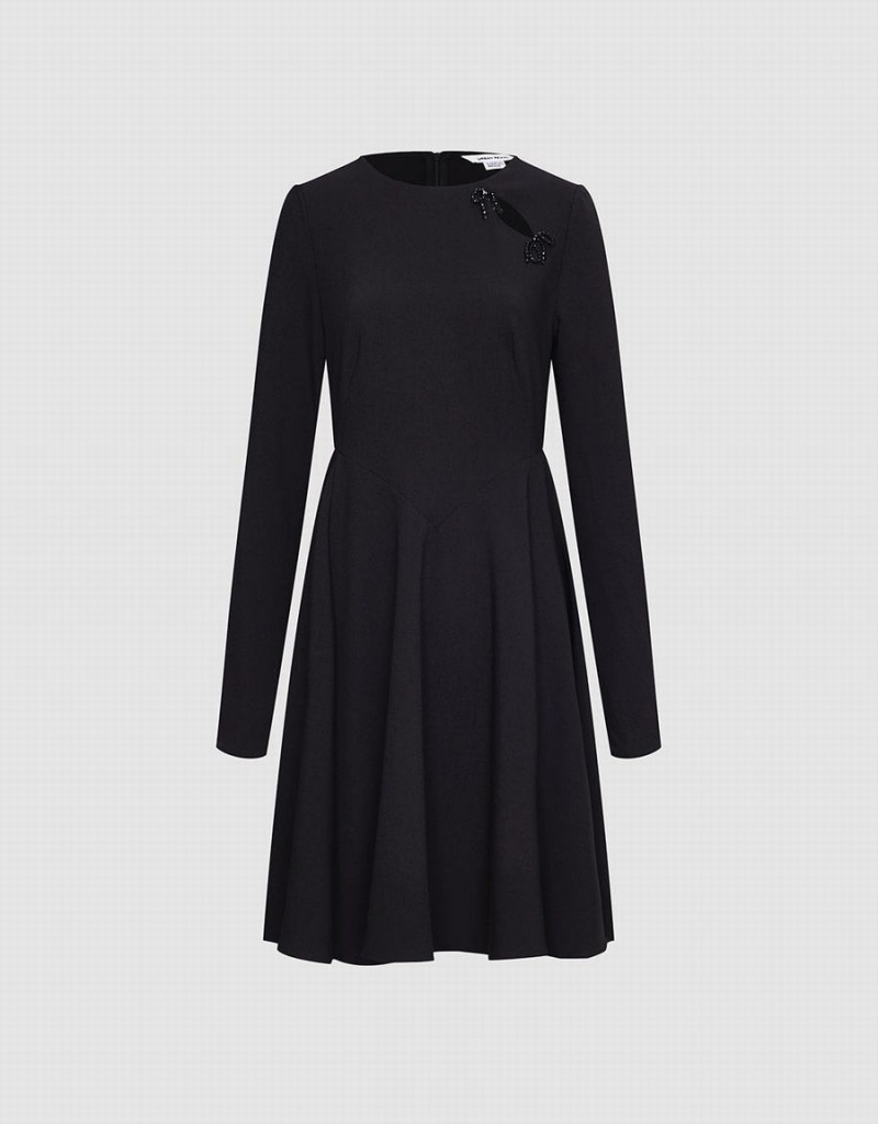 Peignoir Urban Revivo Cut Out Bow Detail Skater Femme Noir | TRE2394WR