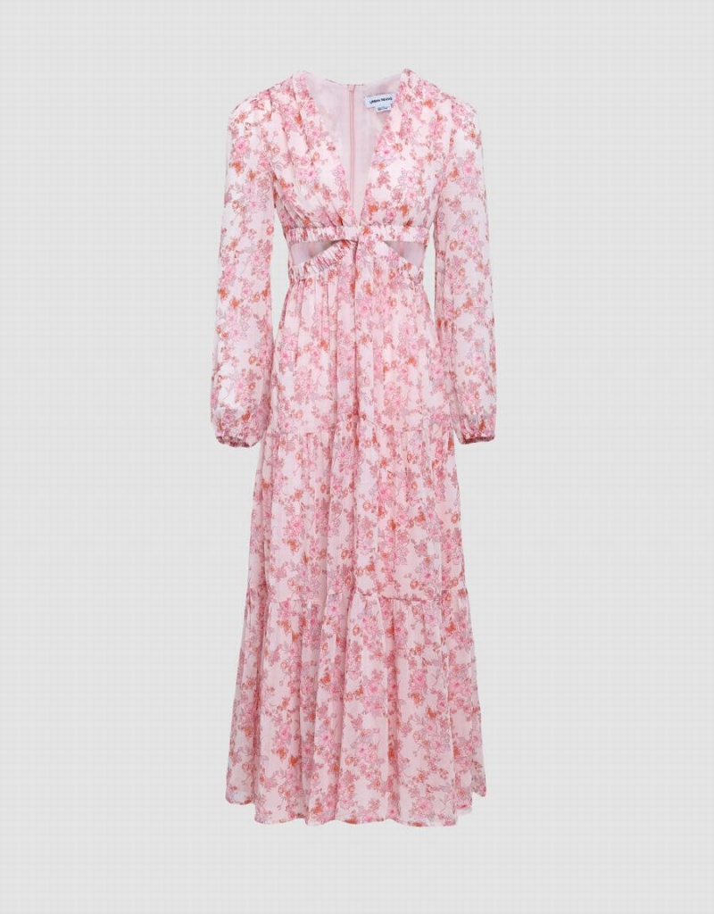 Peignoir Urban Revivo Cut Out Floral Skater Femme Rose | OXX4371IJ